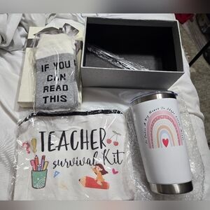 Teacher Survival Kit with Tumbler and Socks New In Box